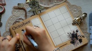 🤎Vintage October Bullet Journal Setup | ASMR with Mini Printer
