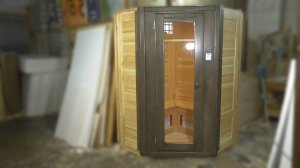 Видеообзор двухместной кедровой ик-сауны встроенной в помещение сложной конфигурации