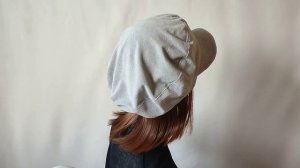 Демисезонная кепи с ТРЕССАМИ (волосами) из серого вельвета на хб трикотажном подкладе