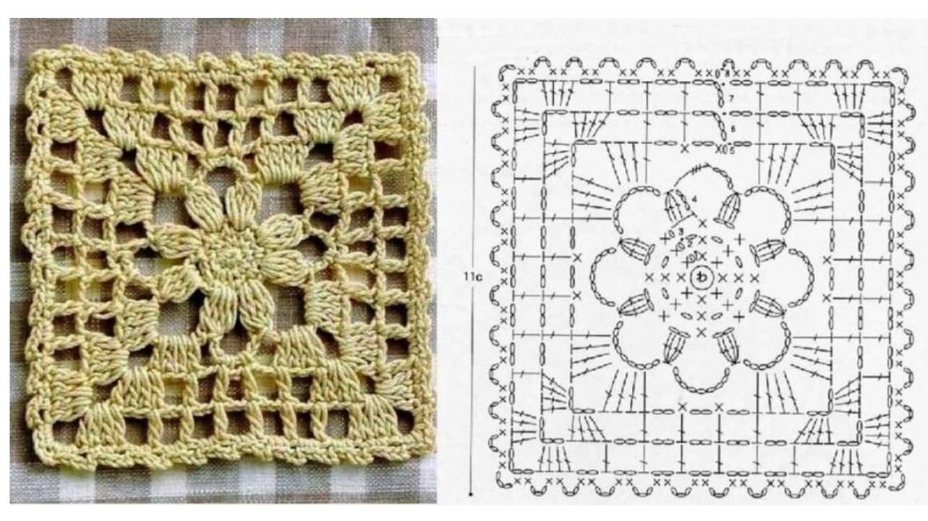 Простой квадрат крючком или квадратный мотив для начинающих* Crochet motifs Урок 150