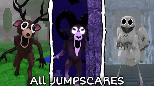 99 НОЧЕЙ В ЛЕСУ! ОЛЕНЬ СОВА И БАРАН ЖЁСТКО ПРЫГАЮТ И ПУГАЮТ ТЕБЯ ROBLOX! РОБЛОК ПУГАЛКА JUMPSCARE