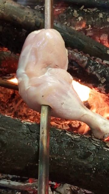 Жарю шашлык на природе