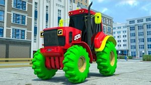 Работа красного трактора - зеленое колесо красного трактора - мультфильм на испанском языке