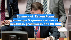 Полянский: Европейские спонсоры Украины пытаются искажать реальность для СБ ООН