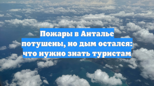 Пожары в Анталье потушены, но дым остался: что нужно знать туристам
