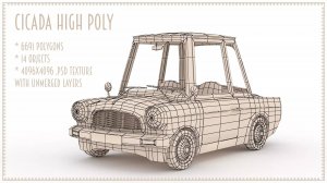 Asset Unity - Retro Cartoon Cars