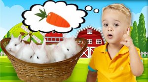 Крис и мама кормят животных на ферме! Видео от Влада и Ники!