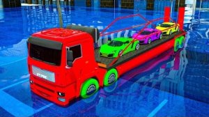 Гигантский Грузовик Проезжает Через Гигантскую Яму С Автомобилями 🚒 🚔 мультфильм о большом автомоб