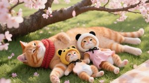 Котики и сакура