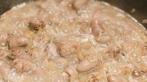 Куриные сердечки в сливочном соусе