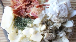 Картофельная запеканка с беконом и сыром