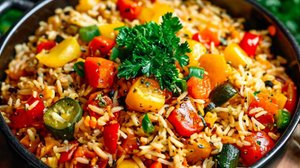 Плов с баклажанами и помидорами