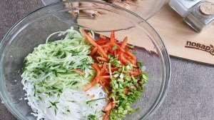 Китайский салат с креветками