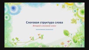 Слоговая структура слова (2 слоговой класс)