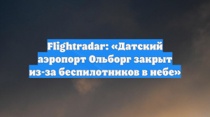 Flightradar: «Датский аэропорт Ольборг закрыт из-за беспилотников в небе»