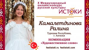 Камалетдинова Ралина, 11 лет. Турция, г. Анталья. "Страна Муравия"