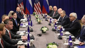 С.В.Лавров с Государственным секретарем США М.Рубио «на полях» 80-й сессии ГА ООН, 24 сентября 2025