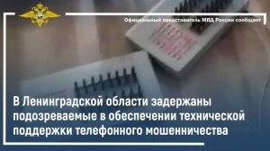 В Ленобласти задержаны подозреваемые в обеспечении технподдержки телефонным аферистам