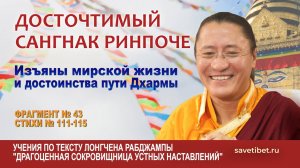 Сангнак Ринпоче. Изъяны мирской жизни и достоинства пути Дхармы