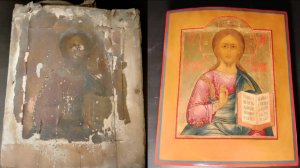 Господь Вседержитель - реставрация старинной иконы