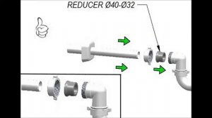 Переход с Ø40 на Ø32 простое решение для выхода сифона