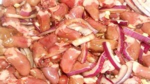 Куриные сердечки с рисом