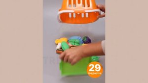 Игрушечные продукты, фрукты и овощи TrendToys на липучках с тележкой FTN007