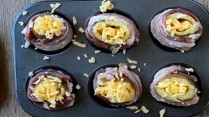 Картофельная бомба с сыром и беконом