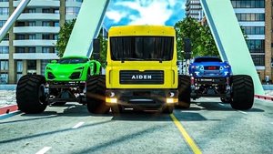 АВТОМОБИЛИ и МОТОЦИКЛЫ с ГРУЗОВИКОМ-МОНСТРОМ и полицейской машиной!