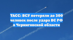 ТАСС: ВСУ потеряли до 300 человек после удара ВС РФ в Черниговской области