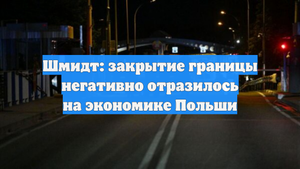 Шмидт: закрытие границы негативно отразилось на экономике Польши