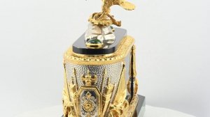 Часы каминные из малахита "Орел" 320*135*310мм Арт: 3201265ст*