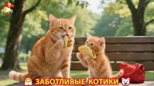 Заботливые котики спешат на помощь 😸😹😻 (366)