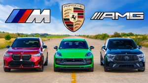 Кто победит в заезде BMW X3 M50 Porsche Macan или же AMG GLC?