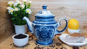 Чайник "Незабудка" , гжельский фарфор