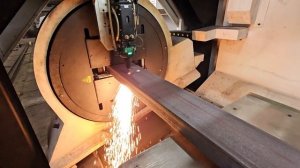 Резка 16 швелера с маркировкой на лазерном труборезе.