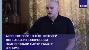 Аксенов: более 3 тыс. жителей Донбасса и Новороссии планировали найти работу в Крыму