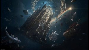 Space Cathedral Ruins 🌌 2-Hour Cosmic Ambience ｜ Stained-Glass Void ｜ Spectral Koi ｜ Zero-G Monk