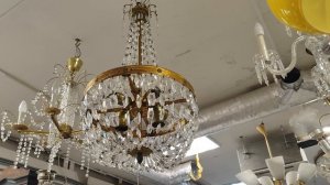 Люстры старинные винтаж Чехословакия хрусталь золочение