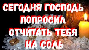 СЕГОДНЯ ГОСПОДЬ ПОПРОСИЛ ОТЧИТАТЬ ТЕБЯ НА СОЛЬ