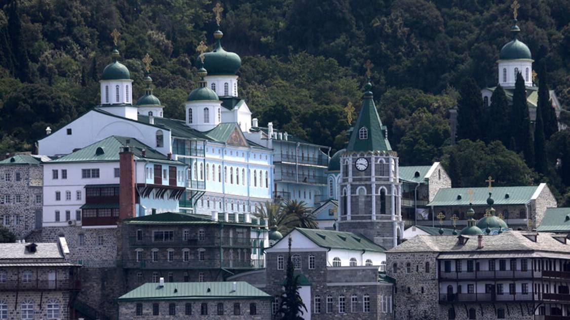Уникальная запись. Афон. Пантелеимонов монастырь. Всенощное бдение на праздник Воздвижения Креста. смотреть онлайн