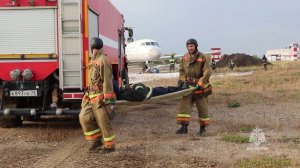 Учения благовещенских огнеборцев и спасателей в аэропорту