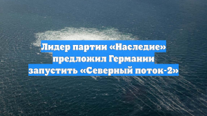 Лидер партии «Наследие» предложил Германии запустить «Северный поток-2»