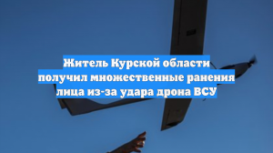 Житель Курской области получил множественные ранения лица из-за удара дрона ВСУ