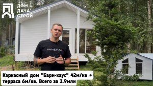 Каркасный дом 6х8м в стиле Барн-хаус.