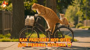 Как работает Кот отец ради будущего своего ребенка Котенка 😹