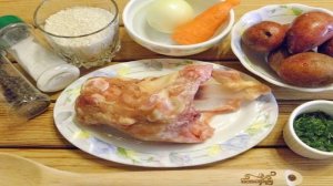 Куриный суп с рисом и картошкой