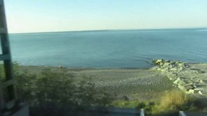 Едем в Сочи.Поезд 036 "Северная Пальмира".Вид из окна на море.