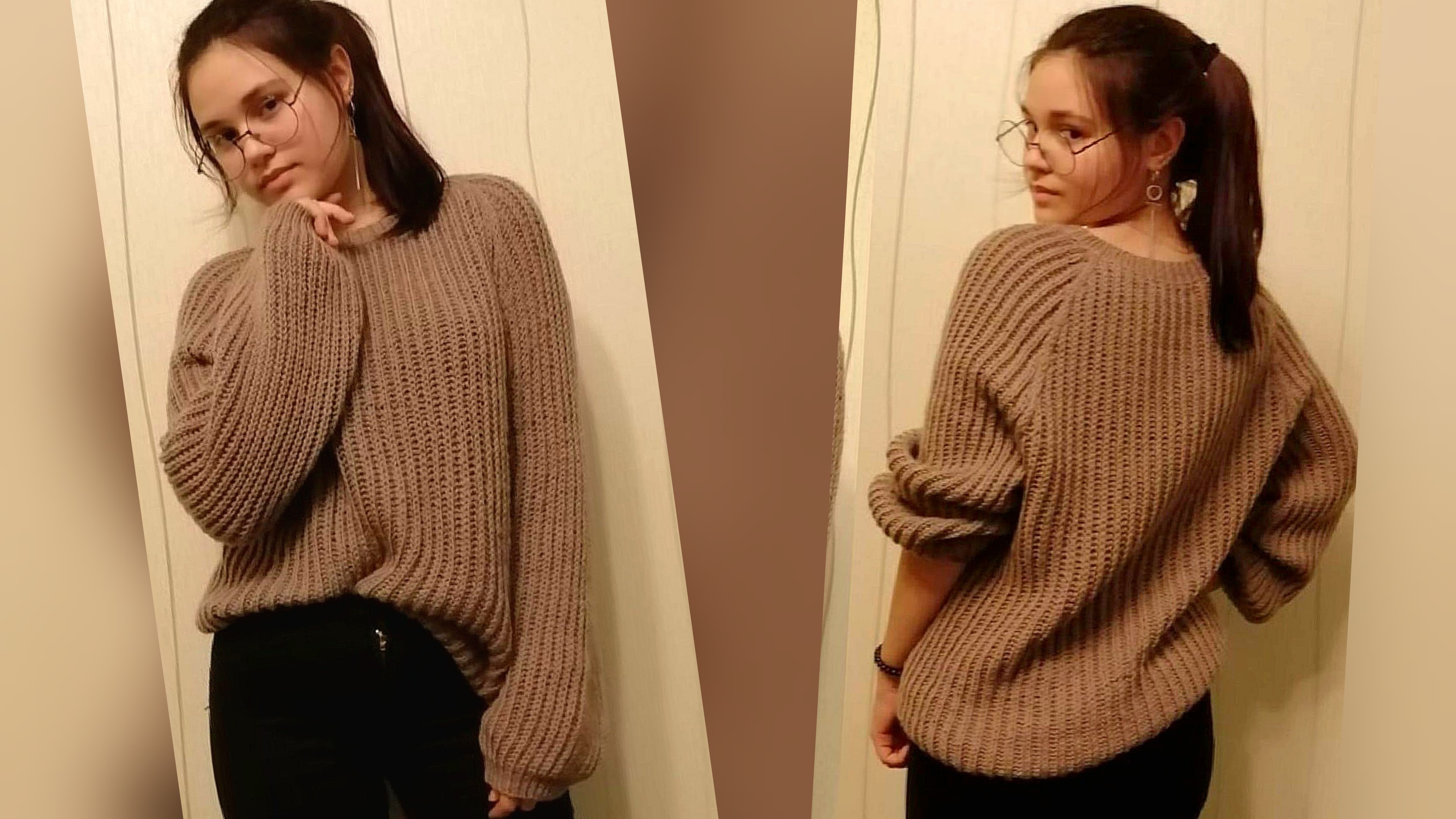 ✨️Джемпер оверсайз регланом сверху английской резинкой✨️Мастер класс ✨️