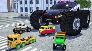 Автомобильный Конкурс 🚒 🚔 🚑 Гигантские колеса и полицейские машины | Большие колеса для автомобил